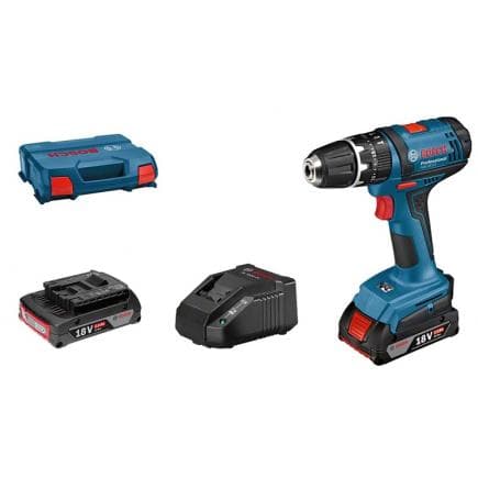 BOSCH 06019D2303 - GSB 18-2-LI - Perceuse sans fil 18V avec 2 batteries, chargeur et coffret