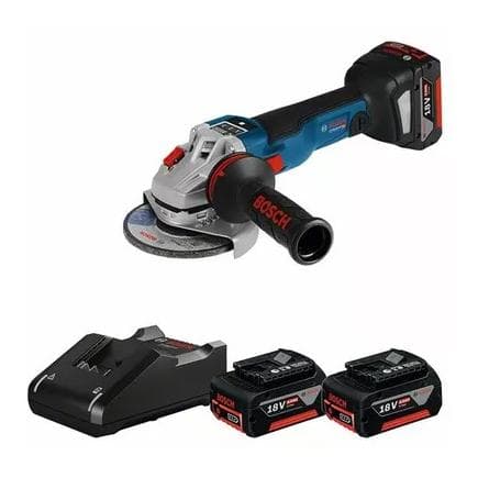 BOSCH 0615990N12 - Set avec meuleuse d'angle GWS 18V-10 SC (125 mm), 3 batteries GBA 5.0Ah et chargeur GAL 18V-40 ©