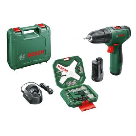 BOSCH 06039D3008 - PSR Easy Drill 1200 - Visseuse/perceuse à batterie lithium 12V avec 2 batteries et kit d'accessoires (34 pcs.)