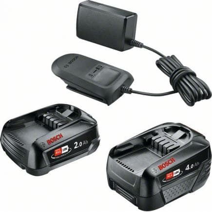 BOSCH 1600A027U9 - Kit de démarrage 18V avec batterie au lithium 2,0/4,0 Ah et chargeur AL 18V-20