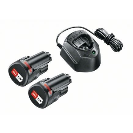 BOSCH 1600A01L3E - Kit de démarrage 12V avec 2 batteries lithium PBA 1,5Ah et chargeur GAL 1210 CV