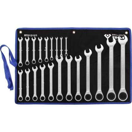 BRILLIANT TOOLS BT013121 - Jeu de clés polygonales à cliquet 6 - 32 mm (21 pcs.)