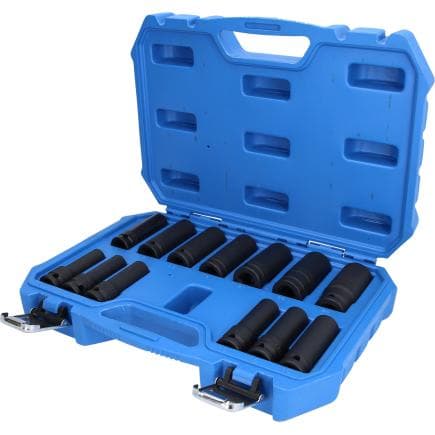 BRILLIANT TOOLS BT022625 - Jeu de douilles à chocs 1/2", 6 pans longue 10 - 24 mm (13 pcs.)