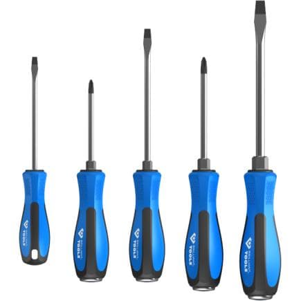 BRILLIANT TOOLS BT031020 - Jeu de tournevis avec embout à frapper plat, PH Phillips (5 pcs.)