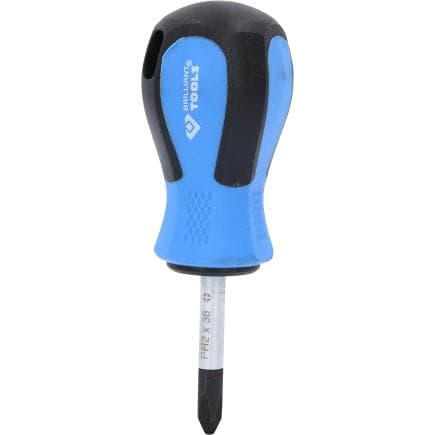 BRILLIANT TOOLS BT031032 - Tournevis cruciforme courte PH Phillips PH2 x 38 mm