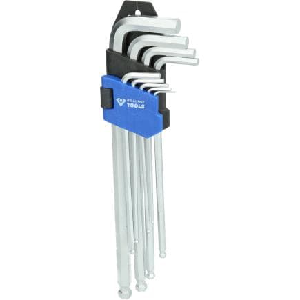 BRILLIANT TOOLS BT045019 - Jeu de clés mâles coudées six pans creux longues (9 pcs.)