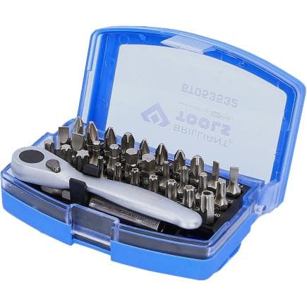 BRILLIANT TOOLS BT053532 - Jeu d’embouts avec embout pour cliquet réversible (32 pcs.)