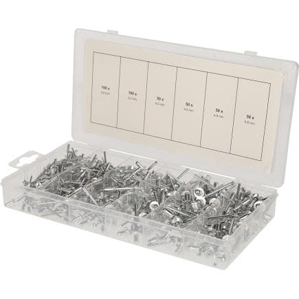 BRILLIANT TOOLS BT066950 - Assortiment de rivets aveugles 2,4 - 3,2 - 4 - 4,8 mm (400 pcs.)