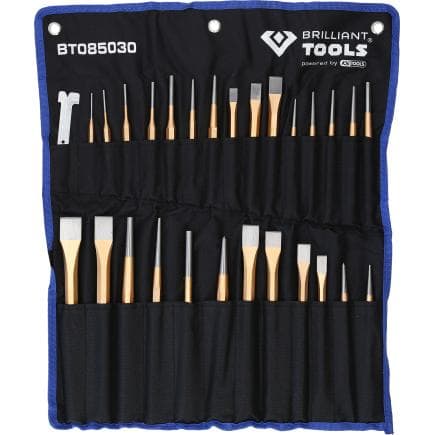BRILLIANT TOOLS BT085030 - Jeu de burins et de chasses (28 pcs.)