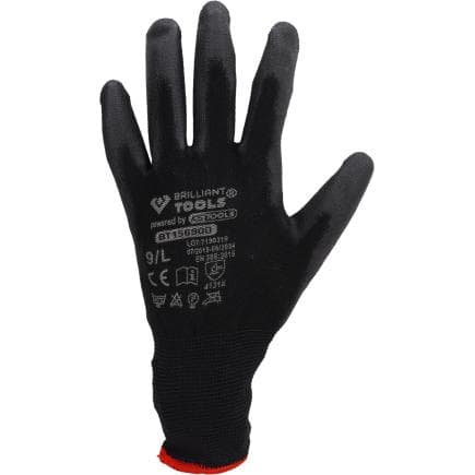 BRILLIANT TOOLS BT156900 - Paires de gants micro mailles fines noirs (12 pcs.)