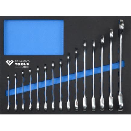 BRILLIANT TOOLS BT158016 - Insert avec clés à cliquet (16 pcs.)