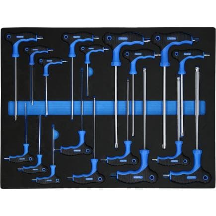 BRILLIANT TOOLS BT158018 - Insert avec clés mâles coudées à poignée en T (18 pcs.)