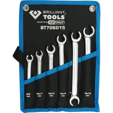 BRILLIANT TOOLS BT706015 - Jeu de clés à tuyauter 8 - 19 mm (6 pcs.)