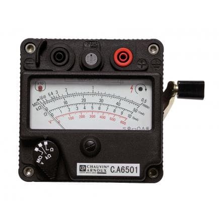 CHAUVIN ARNOUX P01132503 - 500V analog insulation meter powered by magnet C.A 6501