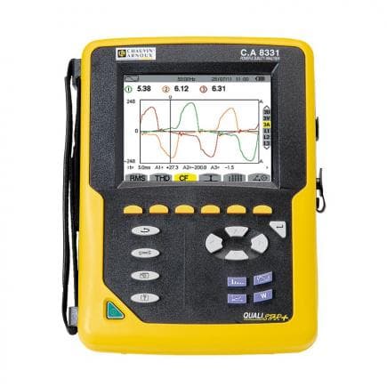 CHAUVIN ARNOUX P01160512 - CA 8331 MA Analyseur professionnel de puissance et qualité d'énergie triphasé avec 3 capteurs flexibles miniFLEX MA193