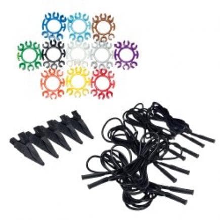 CHAUVIN ARNOUX P01295483 - Kit de 5 mini bananes, 5 pinces crocodiles et 1 jeu d'anneaux colorés