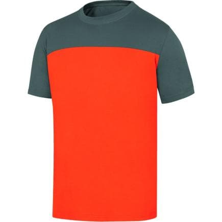 DELTA PLUS GENO2OG3X - T-shirt 100% coton supérieur à col rond genoa2 orange/gris