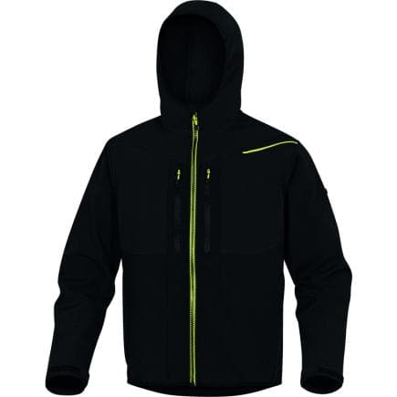 DELTA PLUS HOR2LNJPT - Veste Softshell stretch légère coupe-vent et déperlante noir/jaune