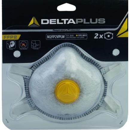 DELTA PLUS M2FP2VW - Masque filtrant jetable P2 contre les vapeurs organiques avec valve (2 pcs.)