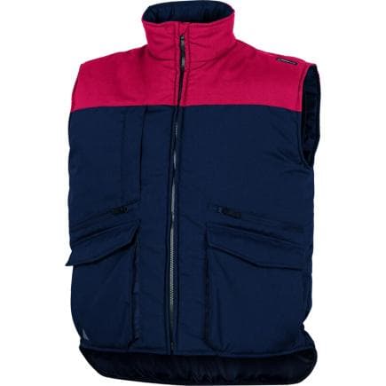 DELTA PLUS SIER2BR3X - Gilet sans manches universel avec 9 poches et emmanchures coupe-vent sierra2, marine bleu/rouge