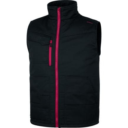 DELTA PLUS STOC3NRPT - Gilet sans manches avec 9 poches et emmanchures coupe-vent stockton3, noir/rouge
