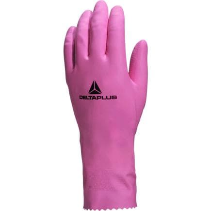 DELTA PLUS VE210RO08 - Gant de ménage chimique en latex rose