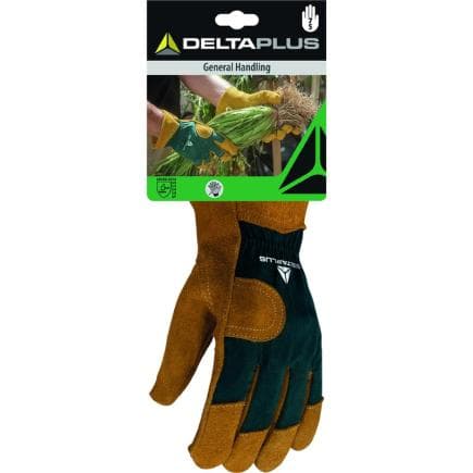 DELTA PLUS DPCT502BV07 - Gants en peau de vache fendue/toile beige/verte