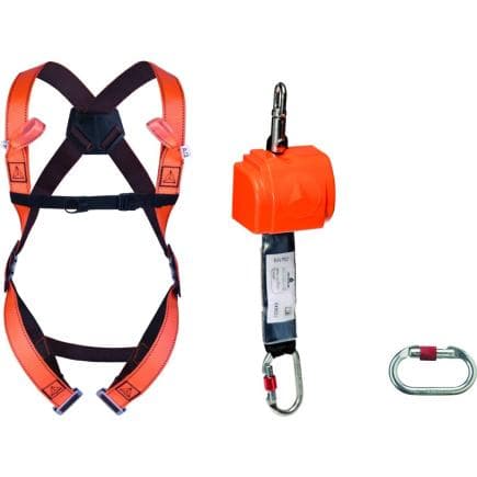 DELTA PLUS ELARA140XX - Kit antichute avec harnais à sangles bicolores et antichute automatique à sangle