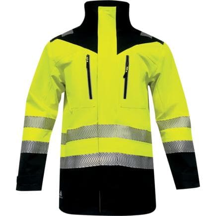 DELTA PLUS GRAHVJATM - Parka haute visibilité imperméable et coupe-vent GRAFIZHV FLUO JAUNE-NOIR