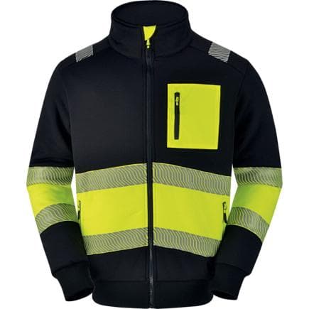 DELTA PLUS SHEHVJATM - Veste haute visibilité classe 1 ultra douce SHERPAHV JAUNE FLUO-NOIR