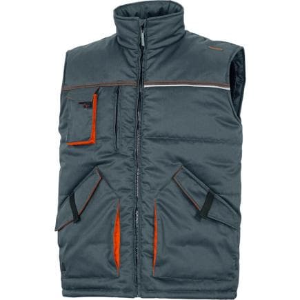 DELTA PLUS STOC2GRPT - Gilet à 9 poches avec emmanchures coupe-vent STOCKTON2 GRIS-ORANGE