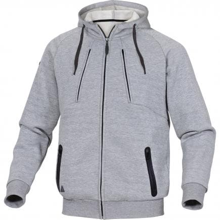 DELTA PLUS ANZIOGRXX - Veste sweat gris molleton polyester/coton