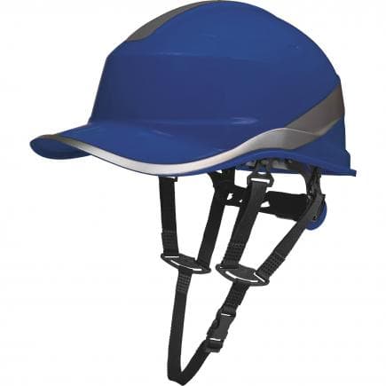 DELTA PLUS DIAM5UPBLFL - Casque de chantier bleu abs style casquette baseball avec jugulaire et serrage rotor