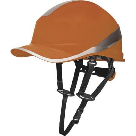 DELTA PLUS DIAM5UPORFL - Casque de chantier orange abs style casquette baseball avec jugulaire et serrage rotor