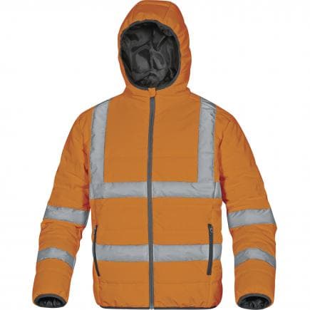 DELTA PLUS DOOHVOR3X - Doudoune matelassée haute visibilité orange fluo polyester ripstop 2 couches laminees