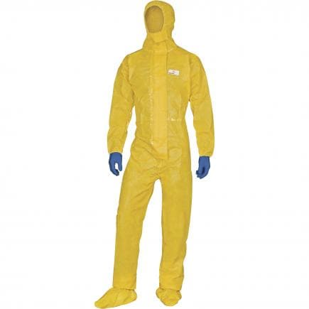 DELTA PLUS DT300XG - Combinaison jaune jetable avec cagoule deltachem, type 3b avec coutures étanchées
