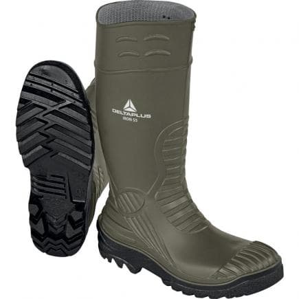 DELTA PLUS IRONS5KA44 - Botte de sécurité kaki-noir en pvc - s5 src