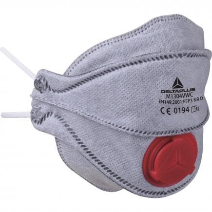 DELTA PLUS M1304VWC - Boite 10 demi-masques jetables ffp3w pliables 4 volets avec valve pour vapeurs organiques