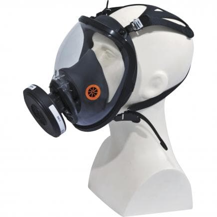 DELTA PLUS M9300NO - Masque respiratoire complet noir-orange avec fixation sangles