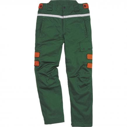 DELTA PLUS MELE3VEXG - Pantalon bucheron vert-orange avec doublure avec complexe anti-coupure