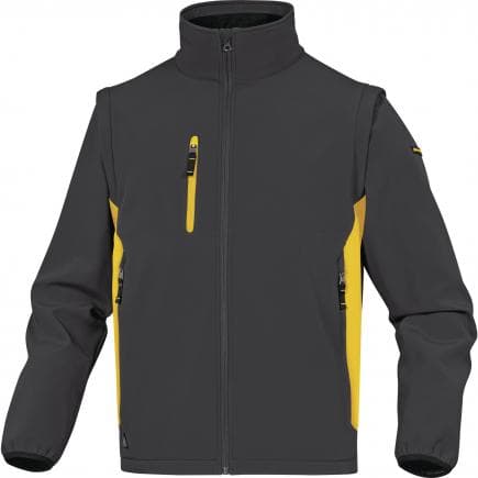 DELTA PLUS MYSE2GJTM - Veste softshell gris-jaune 96% polyester 4% elasthanne - manches amovibles