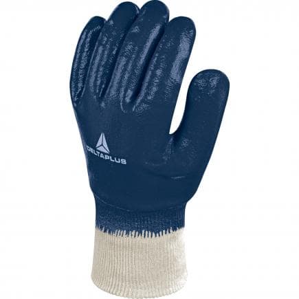 DELTA PLUS NI15510 - Gant nitrile bleu tout enduit poignet tricot (lot muliple)