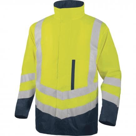 DELTA PLUS OPTI2JMPT - Parka jaune fluo-bleu marine 5 en 1 haute visibilité polyester oxford enduit polyuréthane