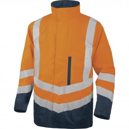 DELTA PLUS OPTI2OMXG - Parka orange fluo-bleu marine 5 en 1 haute visibilité polyester oxford enduit polyuréthane