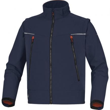 DELTA PLUS ORSAMOPT - Veste "softshell" bleu marine-orange polyester / elasthanne 3 couches laminées
