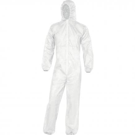 DELTA PLUS PO106BCGT - Combinaison jetable a capuche blanc en polypropylene
