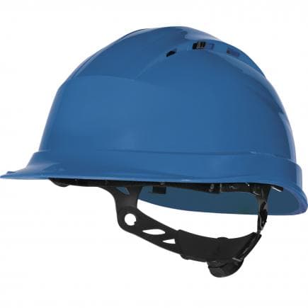 DELTA PLUS QUARUP4BL - Casque de chantier bleu ventilé - serrage rotor