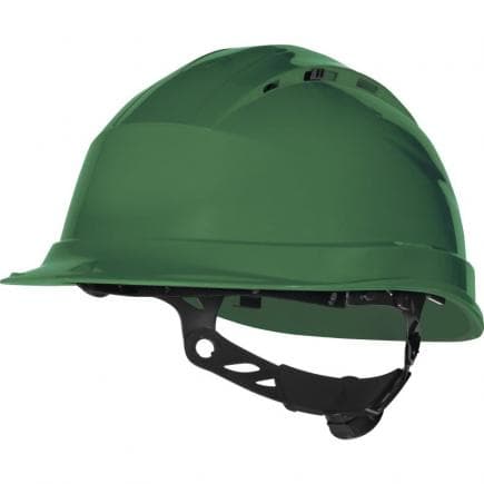 DELTA PLUS QUARUP4VE - Casque de chantier vert ventilé - serrage rotor