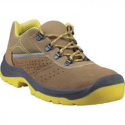 DELTA PLUS RIMI4SPBE43 - Chaussures basses beige-jaune cuir croute velours - s1p src