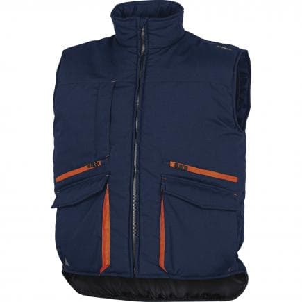 DELTA PLUS SIER2MOTM - Gilet multipoches bleu marine-orange polyester/coton